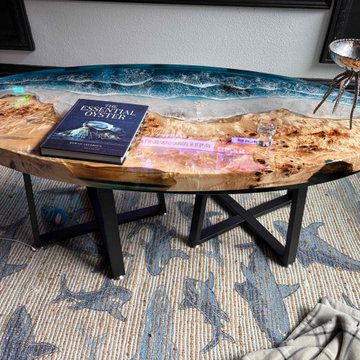 Custom Ocean-Inspired Epoxy Coffee Table for Michael | Poplar Wood & Resin