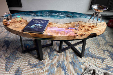 Home office - coastal home office idea in New York