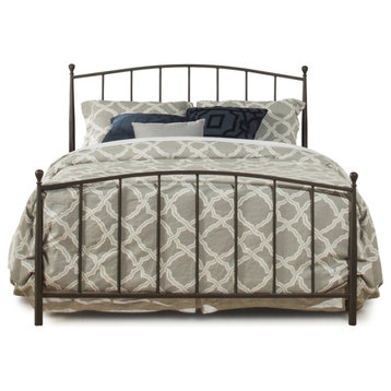 Hillsdale Furniture Warwick Metal King Bed Set in Gray Bronze