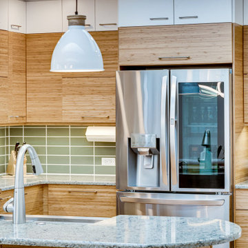 White and Natural Bamboo Kitchen Makeover Falls Church, VA