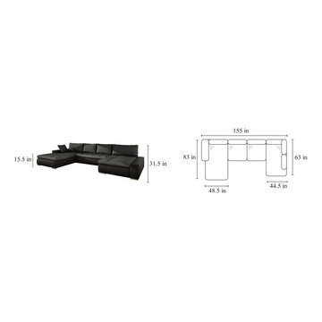 European sectional sleeper sofa SIMONE