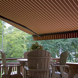 Cool Shade Under a Retractable Deck Awning - Outdoor Umbrellas