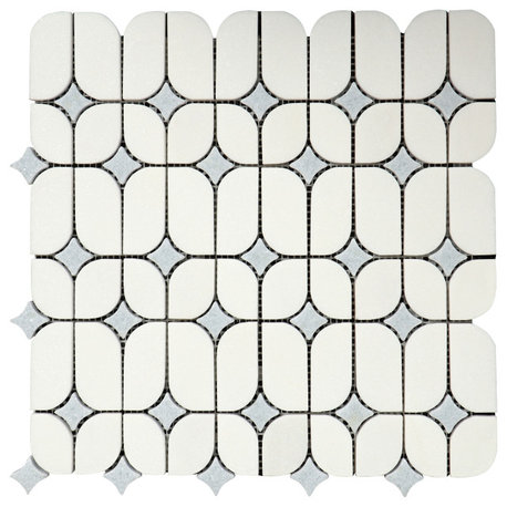 10-Pieces of 12.25" x 12.5" Marble Novelty Mosaic Wall & Floor Tiles