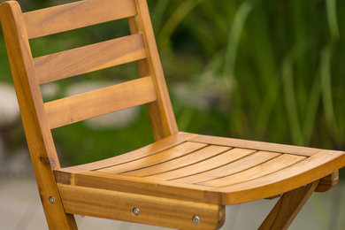 GDF Studio Virginia Outdoor Wood Adjoining Chairs
