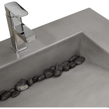 72" ADA Floating Concrete Ramp Sink, Charcoal