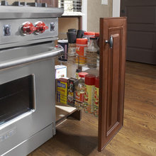 spice rack next to oven