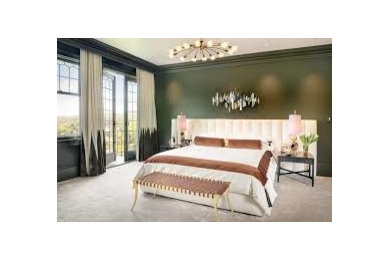Inspiration for a modern bedroom remodel in San Diego