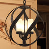 Luxury Rustic Chandelier, 19.25"H x 16"W, Weathered Black Finish