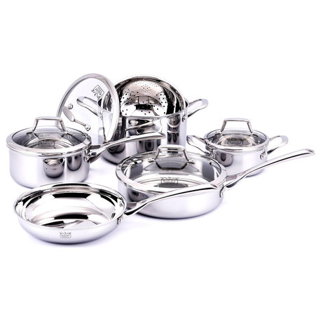 Culinary Professional 3-Ply Stainless Steel 10-Piece Cookware Set