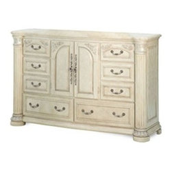 AICO Furniture - Monte Carlo II Dresser in Silver Pearl - N53050-03 - Fabric