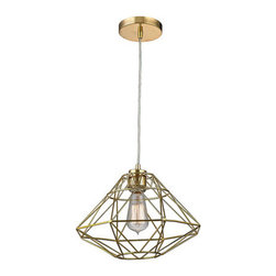 Sterling Industries Paradigm 1 Light Pendant In Gold - SKU: D2963 - Chandeliers