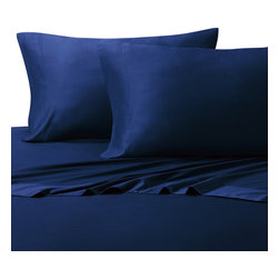 Royal Tradition - 300 TC Silky 100% Bamboo Viscose Sheet Set, Royal Blue, Full - Duvet Covers And Duvet Sets