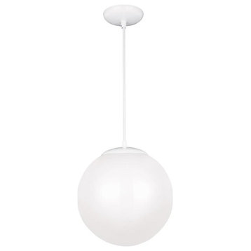 Sea Gull Lighting Leo 602493S-15 Hanging Globe Extra Large LED Pendant, White