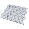 1.5x1.5 Triangle White Porcelain Mosaic Tile Backsplash, SATIN, White