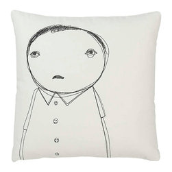k studio - Strange Portrait Series, Man With Buttons Pillow - Decorative Pillows