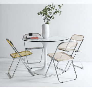 Modern Clear Lucite and Acrylic Folding Game Chairs