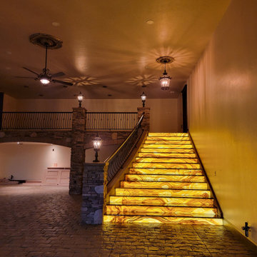 Backlit Faux Onyx Staircase