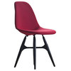 ZigZag Pop Chair, Gabriel Fabric Red, Black Metal Cross, Stained Black Wood Legs