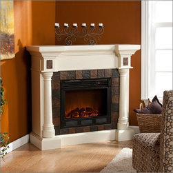 Holly & Martin&trade; Weatherford Convertible Electric Fireplace-Ivory - Indoor Fireplaces