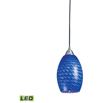 ELK Lighting Mulinello 1-Light Mini Pendant, Nickel/Sapphire, LED
