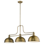 Z-lite - Z-Lite 725-3HBR-D12HBR Three Light Chandelier Melange Heritage Brass - Vintage-inspired, this three-light ceiling light emits a warm glow. In a heritage brass finish, the rounded shades and streamlined curves add depth to any kitchen.