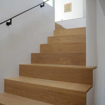 Glass Railings Open Stair to Adjacent Spaces