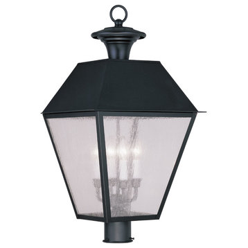 Livex Lighting 4 Light Black Outdoor Post Lantern - 2173-04