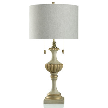 Chrysta Creme Table Lamp Traditional Design With Double Pull Chain