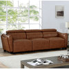 Furniture of America Holm Faux Leather 3-Piece Sofa Set in Brown