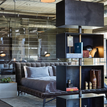 DTLS Industrial Loft Apartment: Shelving & Bedroom