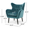 GDF Studio Kotop Contemporary New Velvet Wingback Arm Chair, Teal