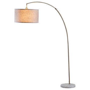 SH Lighting Strathaven 78" Tall Metal Arch Floor Lamp with Beige and Brass