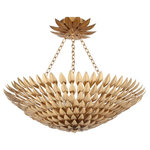 Crystorama - Broche 8 Light Antique Gold Ceiling Mount - Layers of individual wrought iron leaves deliver a stunning, unique and functional light . The tailored elegance of the shimmering metallic florals are perfect for a transitional home though versatile enough to be incorporated into any modern design. While perfect for a bedroom, living area, or kitchen, it can be used anywhere you want to add a bit of glam.
