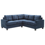 Glory Furniture - Partington Suede Sectional, Navy Blue Suede - Tufted Seat, Pocket Coil Springs and Compact Design Make this A Perfect Seating System for any Room. Perfect For Small Apartments, Dorms and RVs. Available in a choice of colors and fabrics. Choose From Sofas, Loveseats, Chairs, Ottomans and Even a Sectional! easy Assembly and Delivery