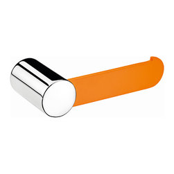 Secret Bath. Toilet paper holder without lid.Chrome-Orange Giselle Collection. - Toilet Paper Holders