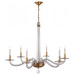 Visual Comfort - Robinson Chandelier, 6-Light, Antique Brass, Clear Glass, 38"W - This beautiful chandelier will magnify your home with a perfect mix of fixture and function. This fixture adds a clean, refined look to your living space. Elegant lines, sleek and high-quality contemporary finishes.Visual Comfort has been the premier resource for signature designer lighting. For over 30 years, Visual Comfort has produced lighting with some of the most influential names in design using natural materials of exceptional quality and distinctive, hand-applied, living finishes.