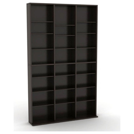 Atlantic Oskar 61" Large Triple Slim Multimedia & Bookcase in Espresso