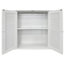 Louvre Double Shutter Door Bathroom Wall Storage Cabinet, White