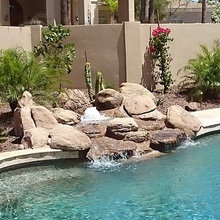 Waterfeature by Pool