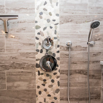 Grey and White Master Bathroom Suite