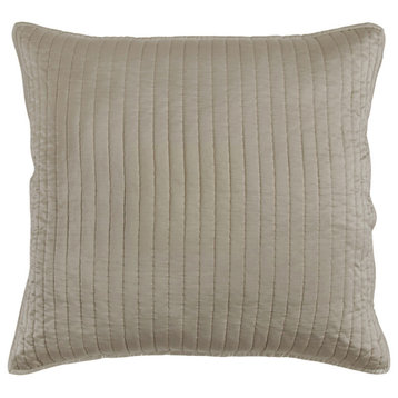 Satin Channel Quilted Euro Sham, 27"x27", 1 Piece, Taupe