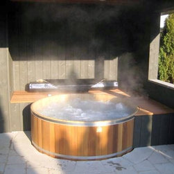 Cedar Hot Tub Partially Below Grade - Hot Tubs