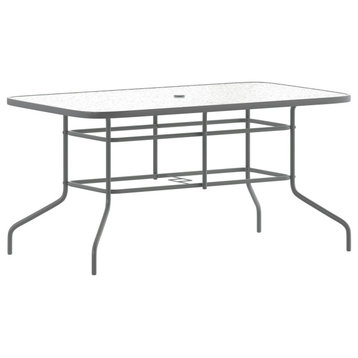 55x31.5 Silver Patio Table