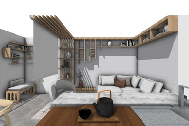 Harmonie bois I Salon Japandi I 9 m2 (en cours de création)