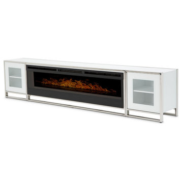 Aico Amini State St Fireplace in Glossy White