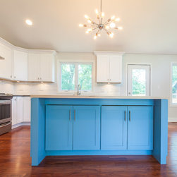Shaker Blue 'LOVE' Island - Kitchen Cabinetry