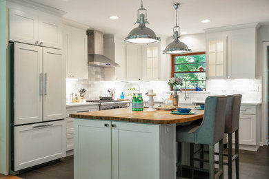 Example of a transitional kitchen design in Chicago