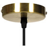 Hammered Glass Pendant Light with Brass Ring, 1 Ceiling Hanging Light, Clear, Medium
