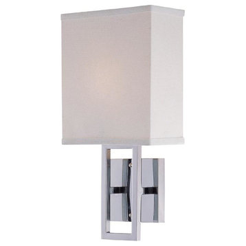 Wall Lamp Chrome/Off-White Fabric Shade Type B 60W