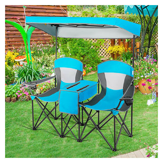 Wellfor Portable Folding Camping Canopy Chairs with Cup Holder - Modern -  Outdoor Folding Chairs - by Wellfor Group LLC | Houzz